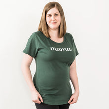 Load image into Gallery viewer, Scoopneck Tee | Mama Script | Forest Green