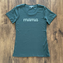 Load image into Gallery viewer, Scoopneck Tee | Mama Script | Forest Green