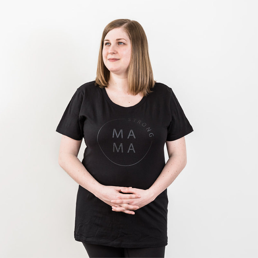 Scoopneck Tee | Strong Mama | Black