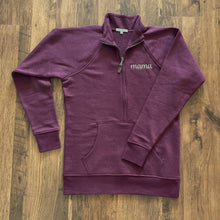 Load image into Gallery viewer, Half Zip Sweater | Mama Script | Merlot
