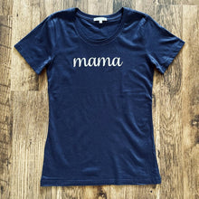 Load image into Gallery viewer, Scoopneck Tee | Mama Script | Navy
