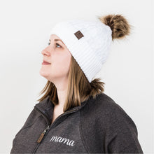 Load image into Gallery viewer, Pom Toque | Strong Mama | White
