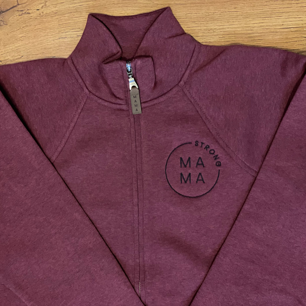 Half Zip Sweater | Strong Mama | Merlot